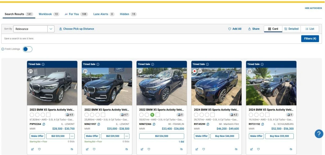 Автомобили на аукционе Manheim